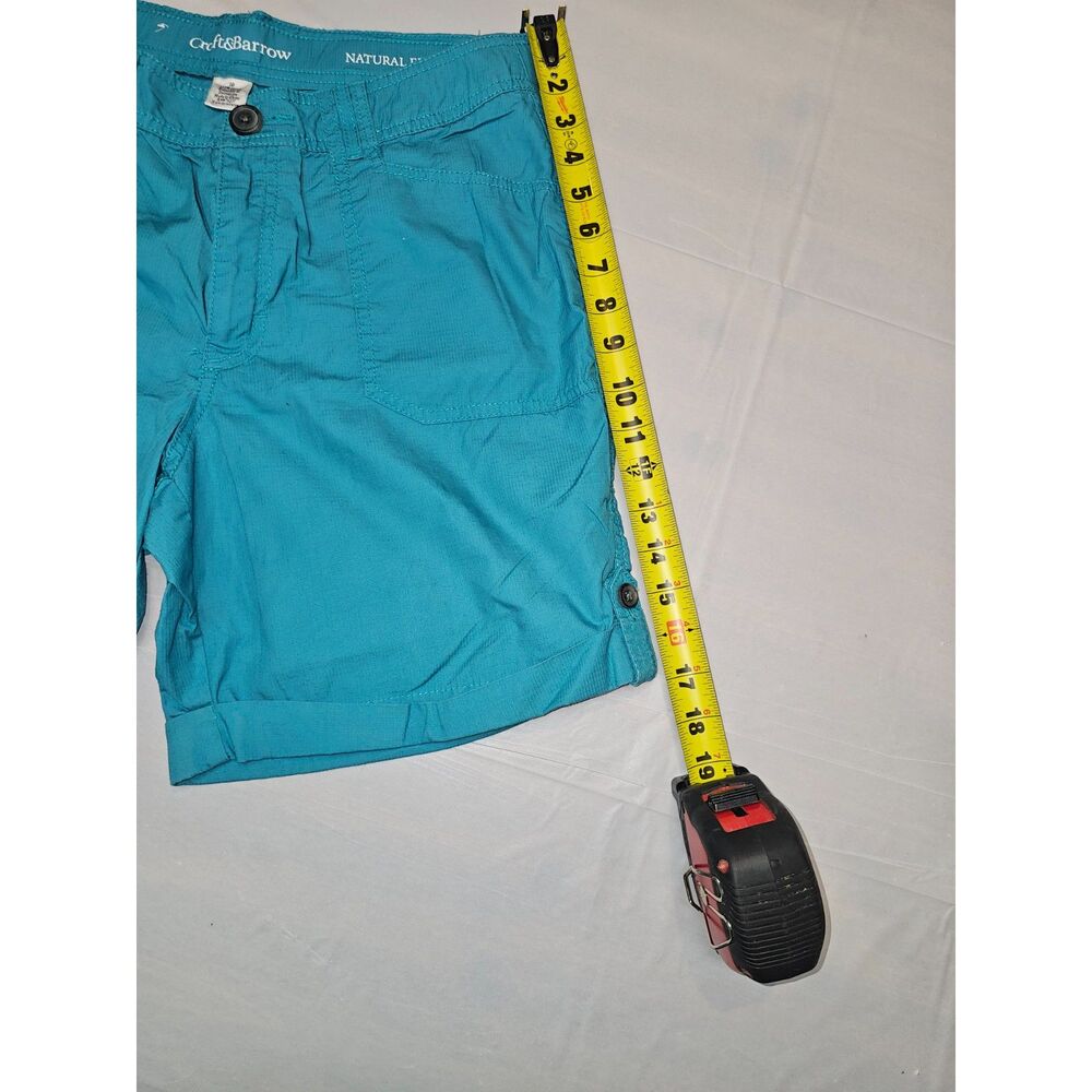 Croft & Barrow Women's Size 10 Turquoise Cargo Shorts Natural Fit Cotton